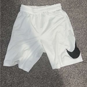 White Nike mens athletic shorts.
